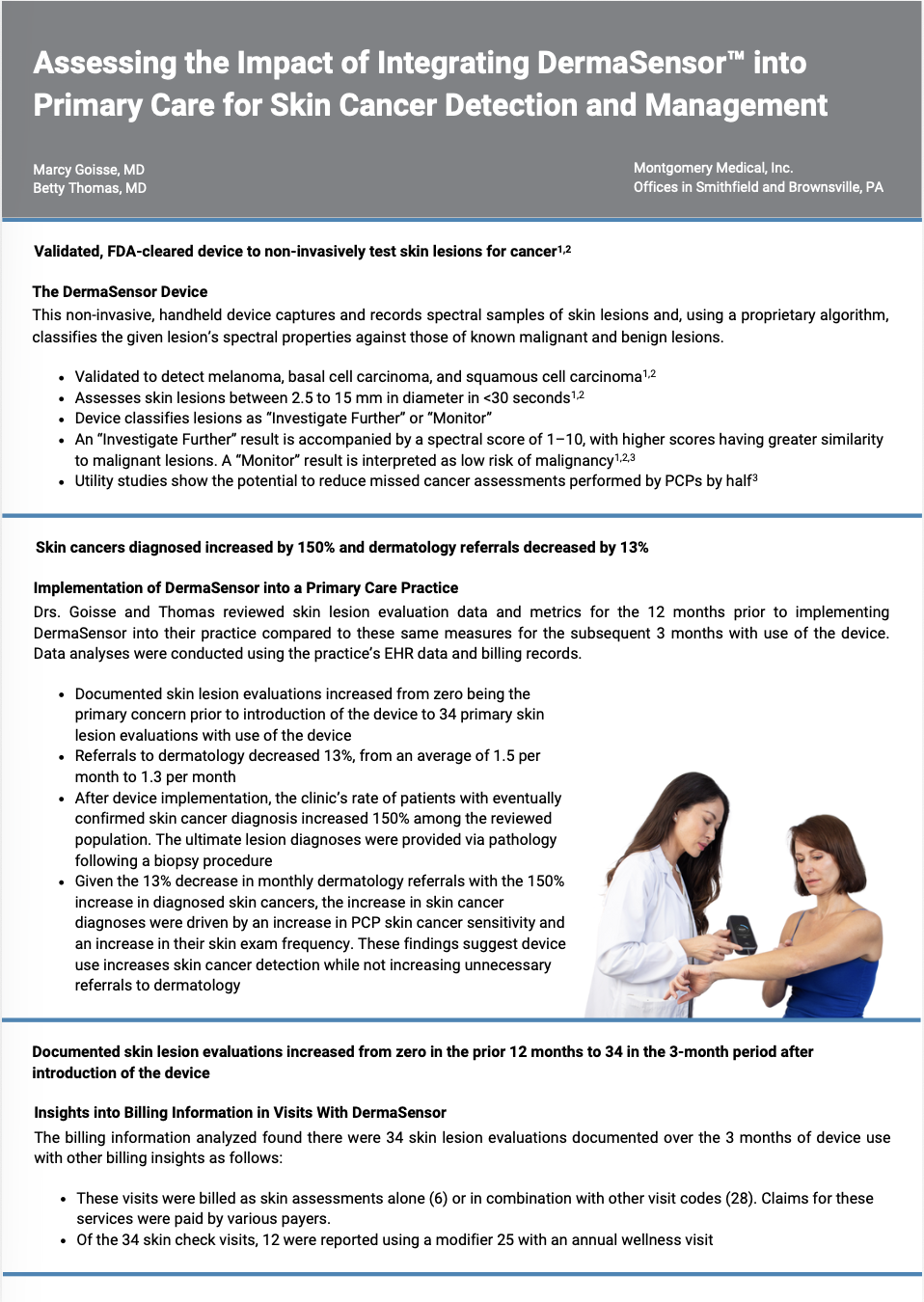 Assessing the Impact of DermaSensor Into Primary Care for Skin Cancer Detection and Management